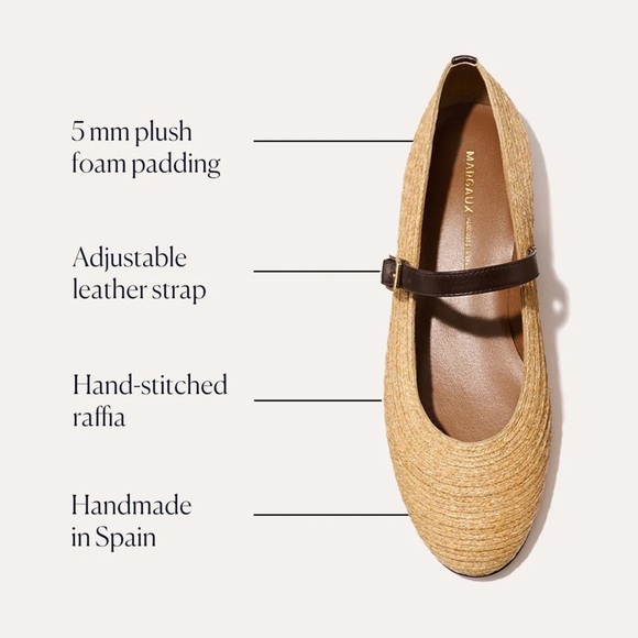Margaux The Demi Jane Flats in Natural Raffia Woven - Picture 3 of 16